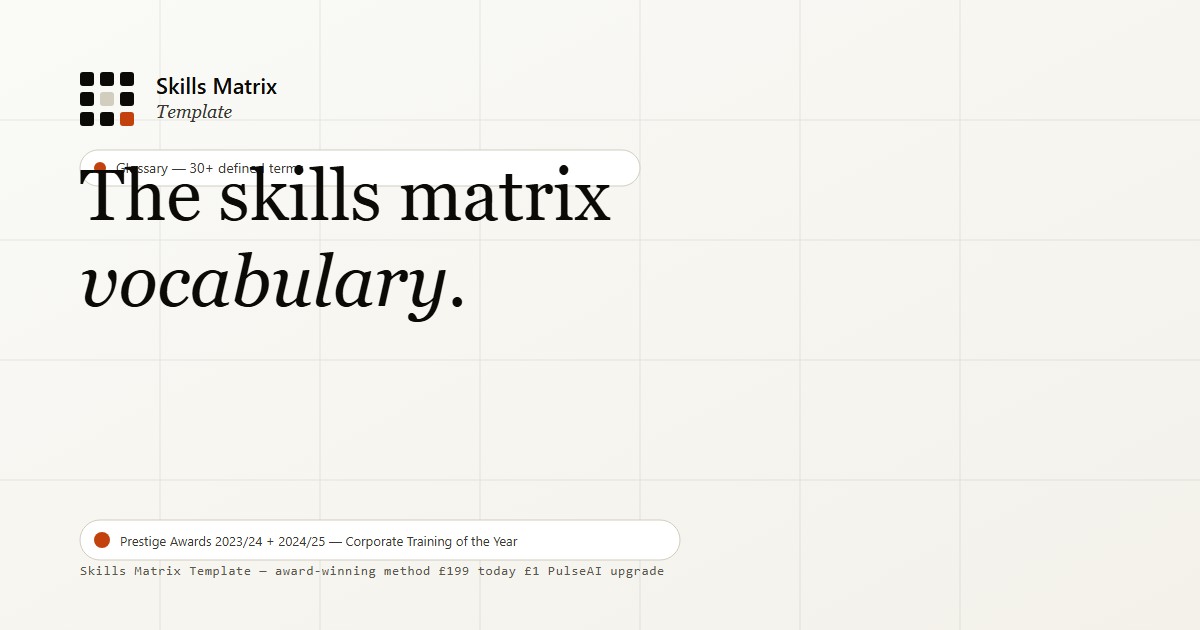 Skills Matrix Glossary | 30+ defined terms, Skills Matrix Template
